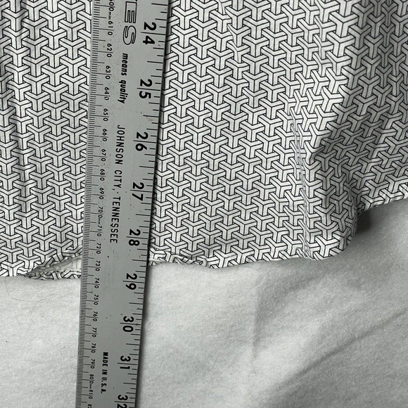 Alfani Slim Fit Stretch Mens Large 16-16.5 34-35‎ Geometric Print Dress Shirt - Picture 9 of 12